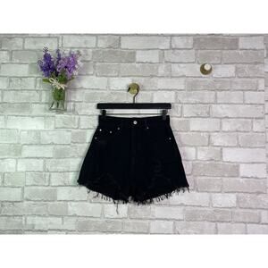 NWT Tiger Mist High Waisted Harley Shorts Black Denim Cut Off
